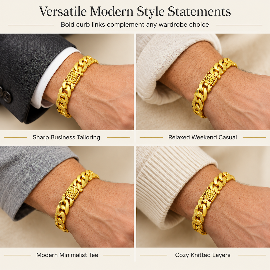 🔥50% OFF!!📢⌚ Men's Vietnamese Sand-Gold Style Bracelet – Matte Sandblasted Finish & Watch Clasp💎