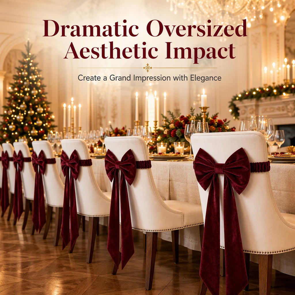 🎀🔥 50% OFF! Large Velvet Christmas Bow Ornament – Premium Plush Velvet, Wired Ribbon Edges for Easy Shaping, Pre-Tied Designer Style, Perfect for Holiday Tree Topper, Wreaths, Garlands & Home Decor ✨