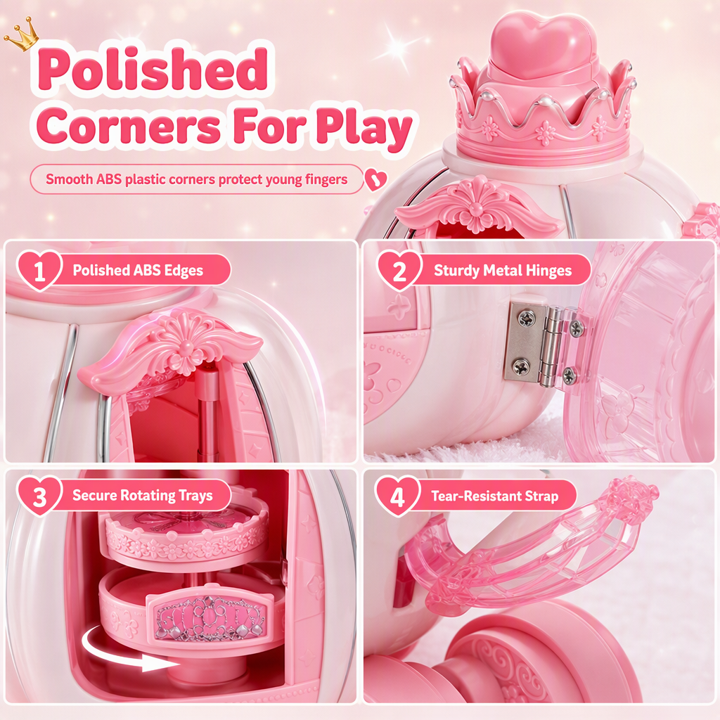 📢📢 50% OFF🎀Pink Kids Makeup Kit for Girls – Pretend Play Cosmetics Set with Makeup Case, Perfect Birthday Gift