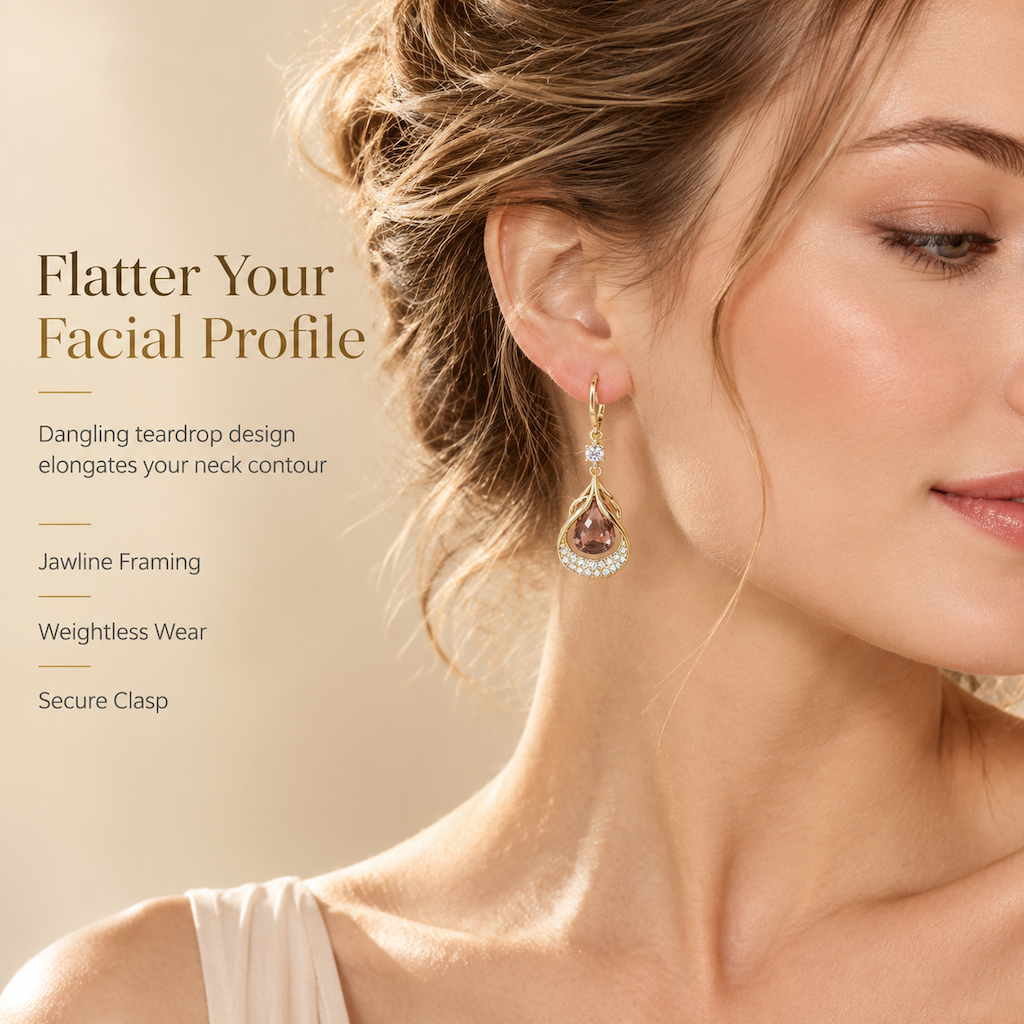 📢📢 50% OFF🌈Elegant Rhinestone Water Drop Dangle Earrings
