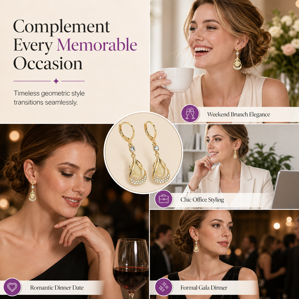 📢📢 50% OFF🌈Elegant Rhinestone Water Drop Dangle Earrings