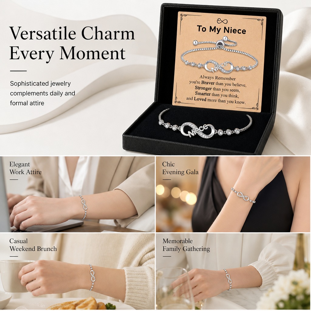 Adjustable Infinity Symbol for Women with Message Card