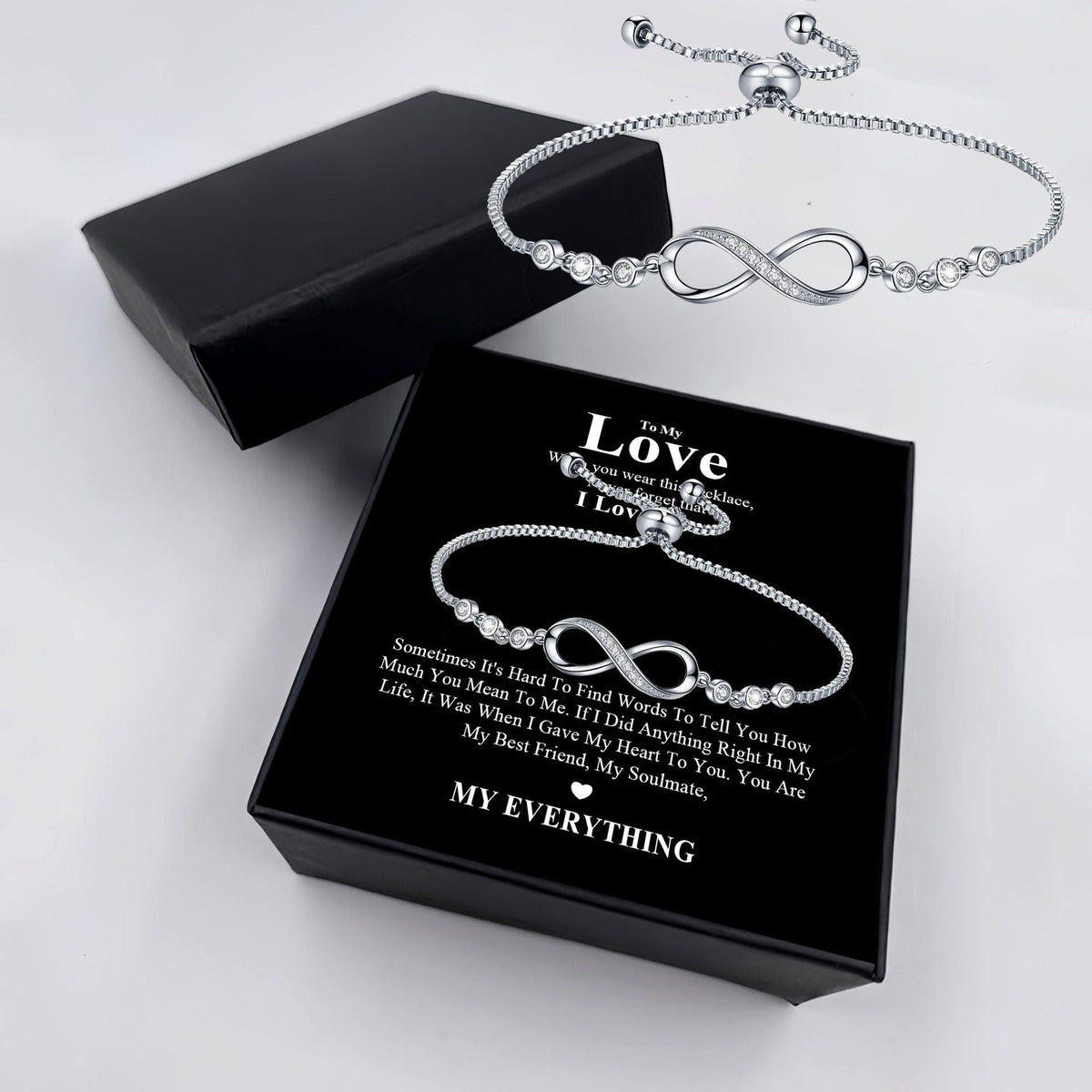 Adjustable Infinity Symbol for Women with Message Card