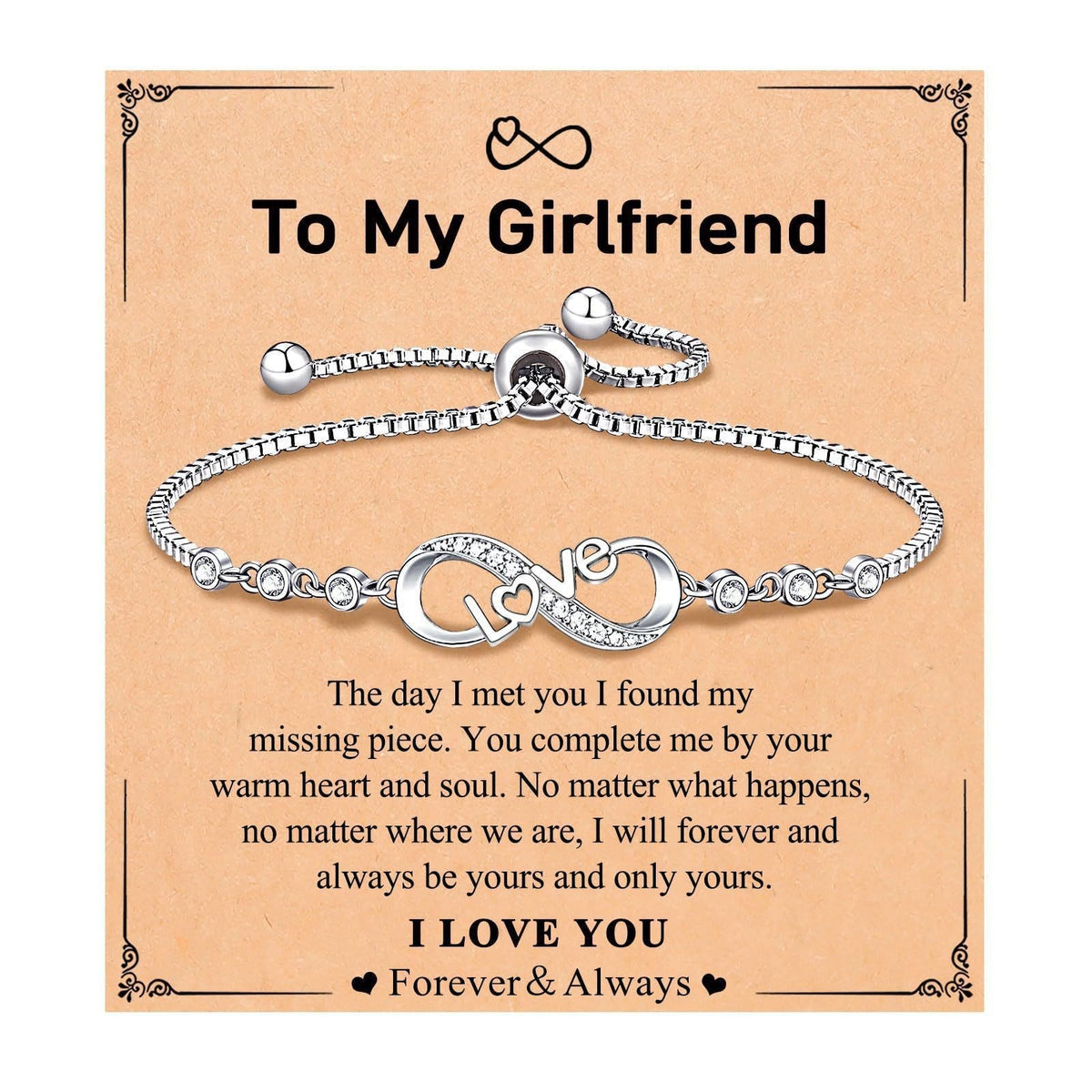 Adjustable Infinity Symbol for Women with Message Card