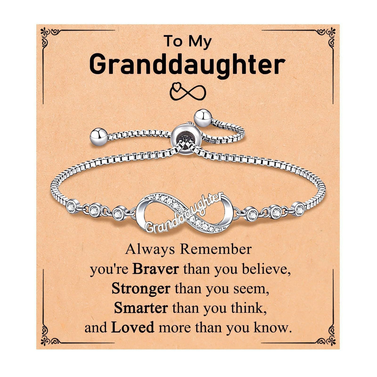 Adjustable Infinity Symbol for Women with Message Card