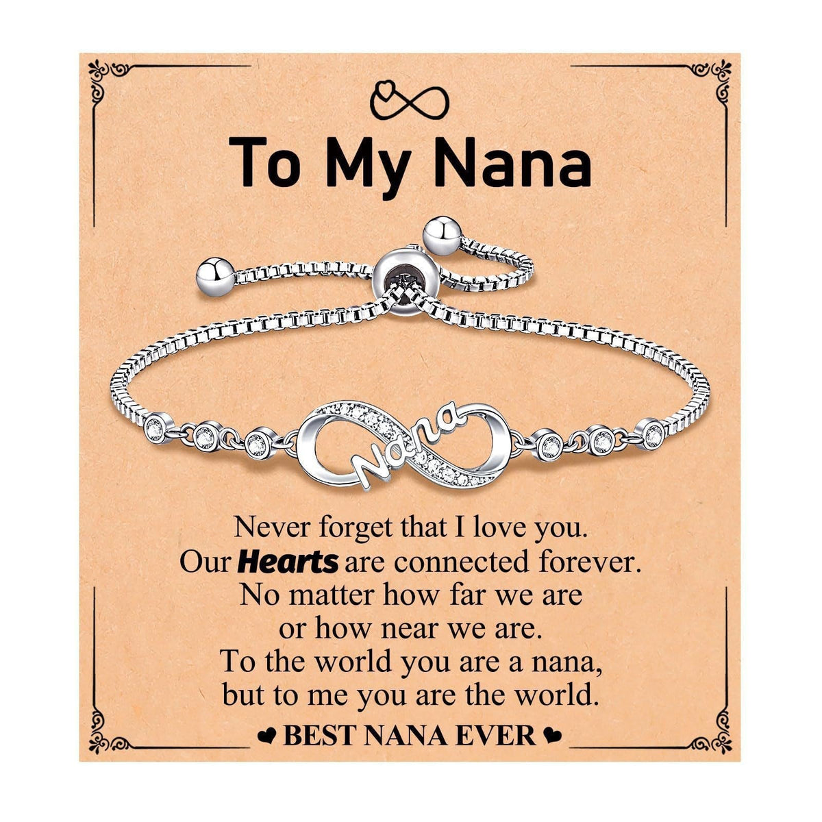 Adjustable Infinity Symbol for Women with Message Card
