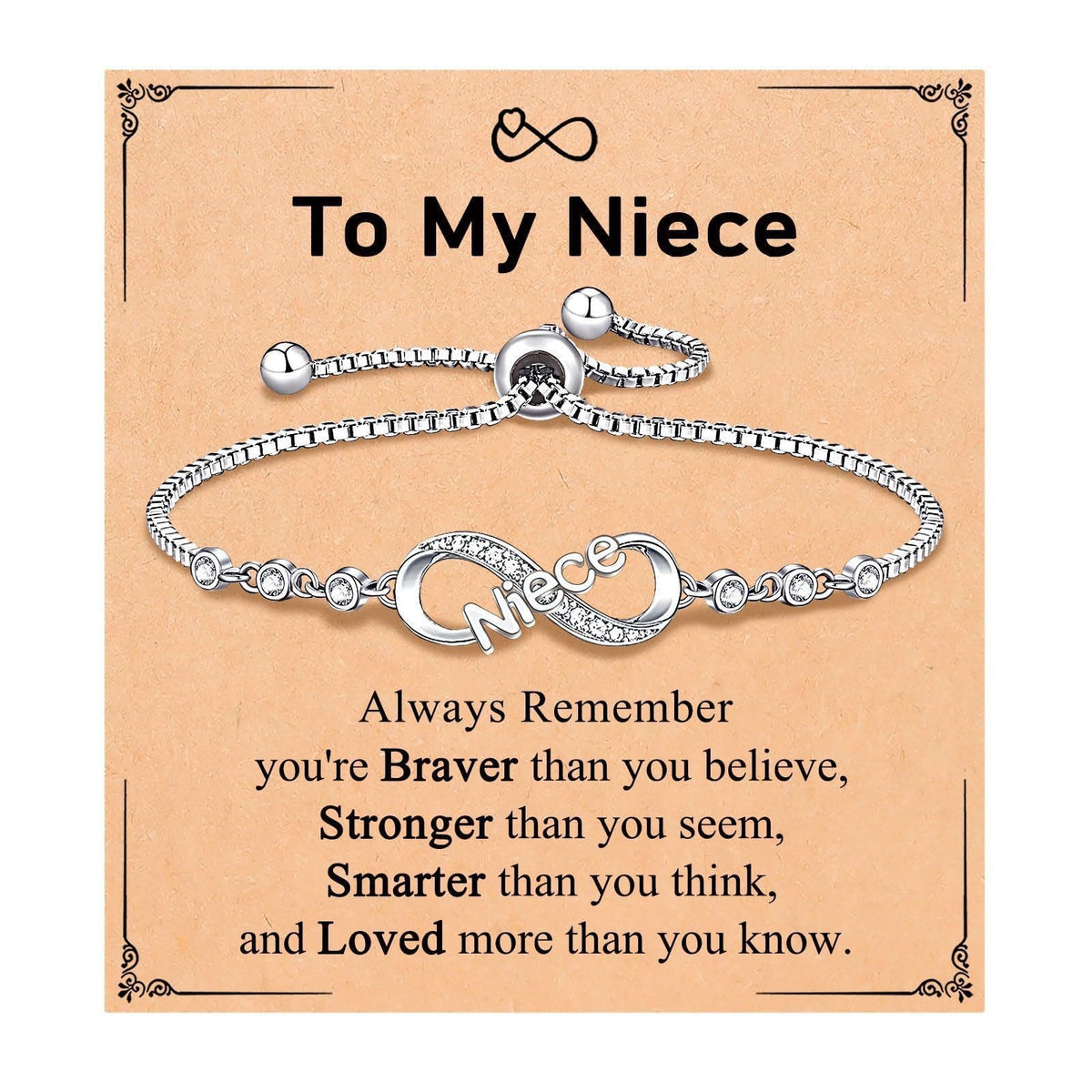 Adjustable Infinity Symbol for Women with Message Card