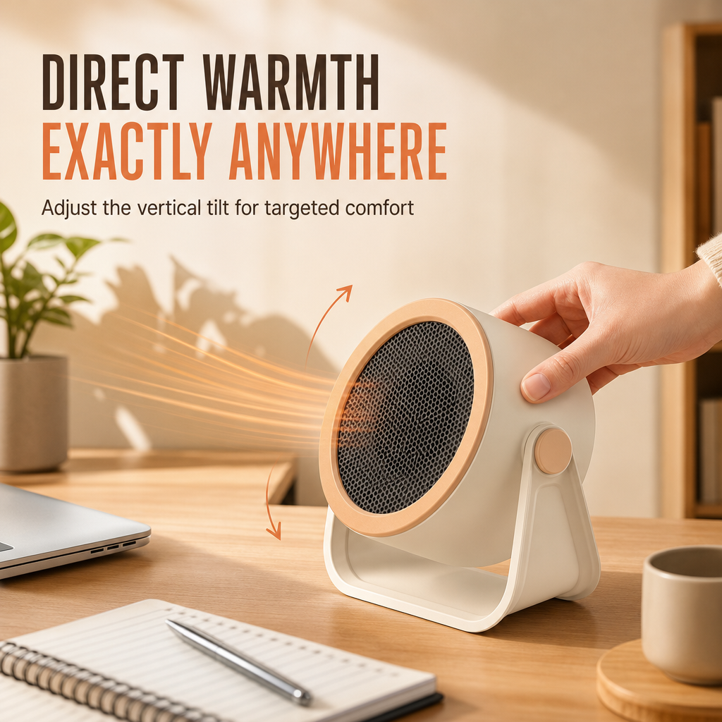 Portable Mini Radiator and Desktop Warm Air Fan for Home and Office