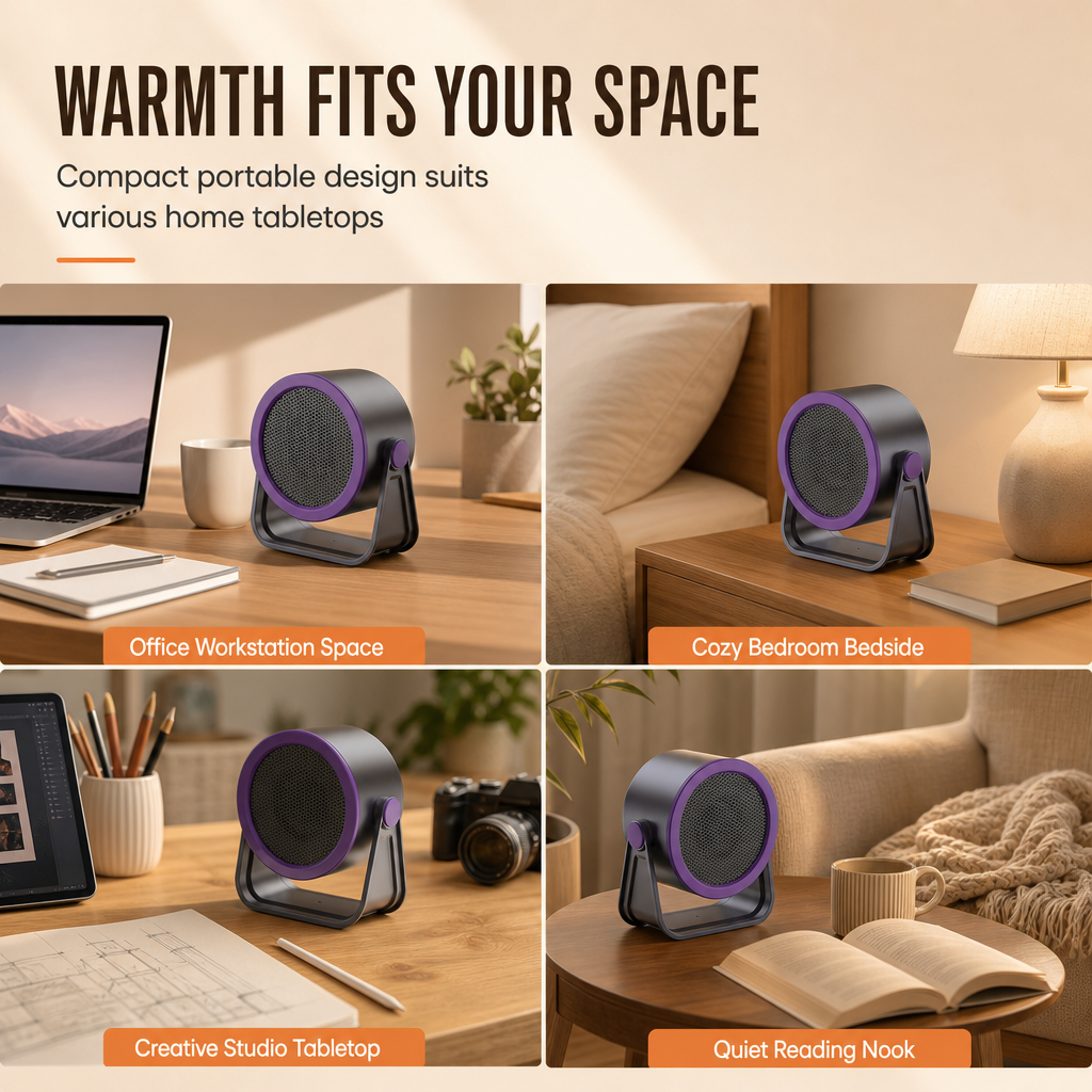 Portable Mini Radiator and Desktop Warm Air Fan for Home and Office