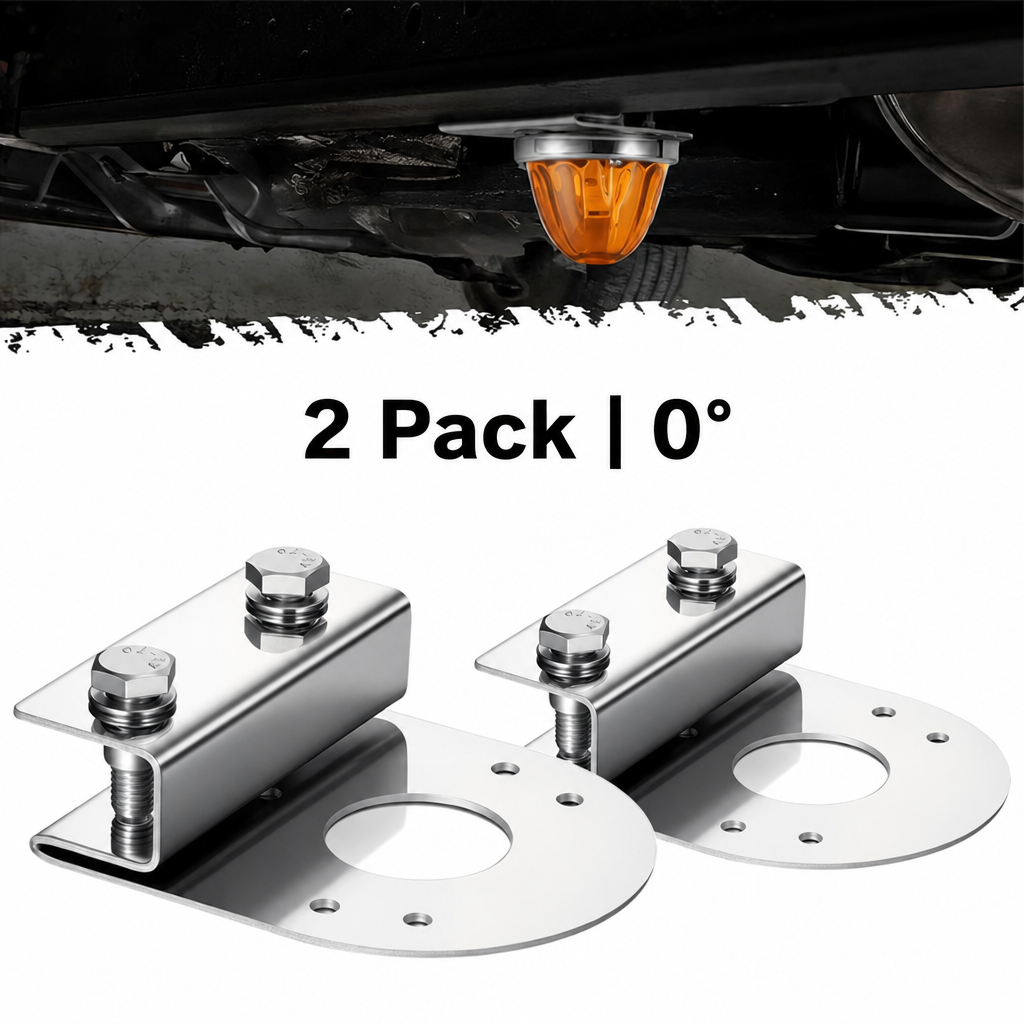 📢📢50% OFF !! ⏰Universal 304 Stainless Steel L-Shaped Watermelon LED Light Brackets for Truck Underglow Chassis Lights 2-Pack