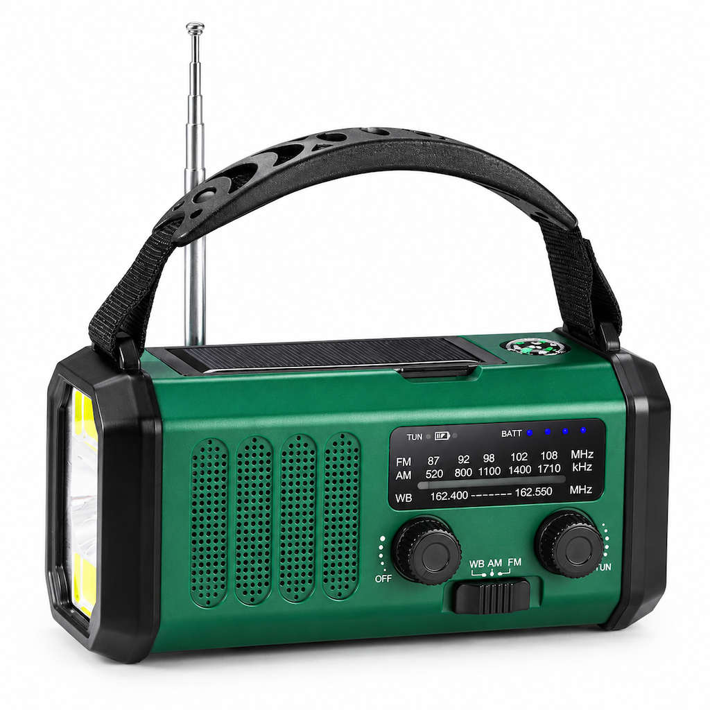 📻🌩️Portable Solar and Hand Crank Rechargeable Radio🔦