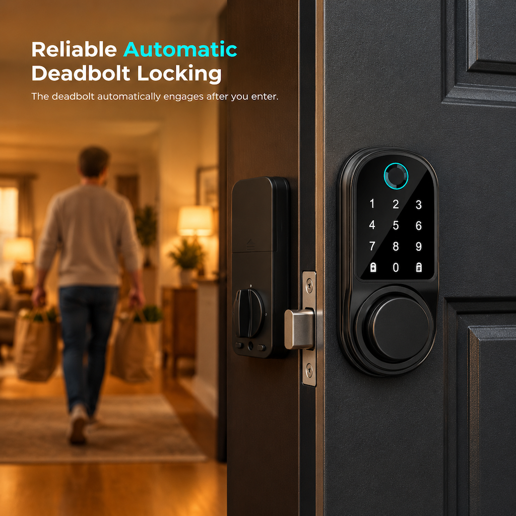 Smart Fingerprint Deadbolt Door Lock with Bluetooth Keyless Entry
