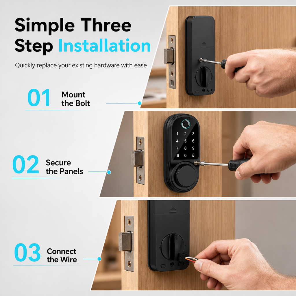 Smart Fingerprint Deadbolt Door Lock with Bluetooth Keyless Entry