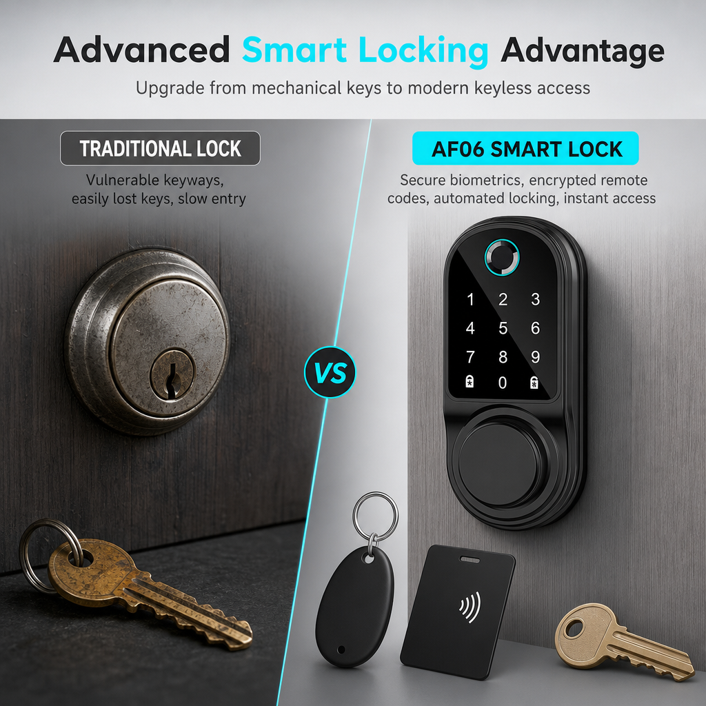 Smart Fingerprint Deadbolt Door Lock with Bluetooth Keyless Entry