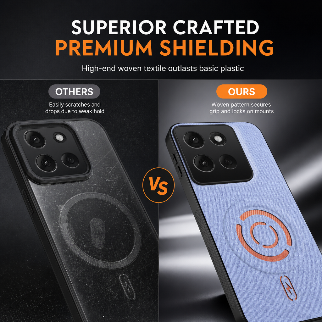 📢📢 50% OFF🧲 Magnetic Woven Phone Case – Textured Grip & Shock-Absorbing Protection for Everyday Use