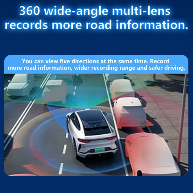 🚗 LIMITED-TIME 50% OFF! 📸 5-Lens 360° Panoramic Dash Cam – 1080P, IR Night Vision, 24H Parking Monitor ✅