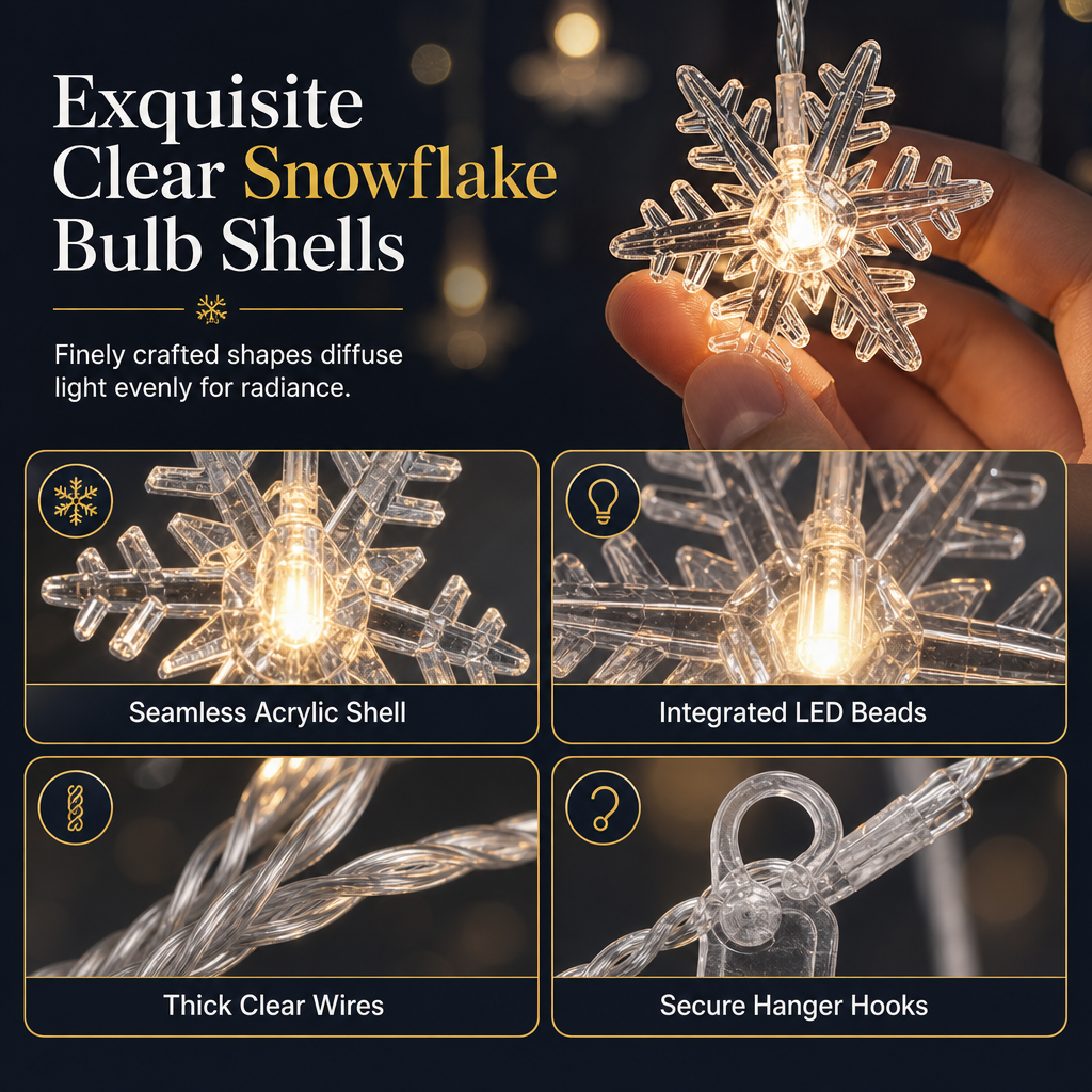 ❄️ 50% OFF! ✨ LED Snowflake Curtain Lights – Waterproof & festive décor ✨