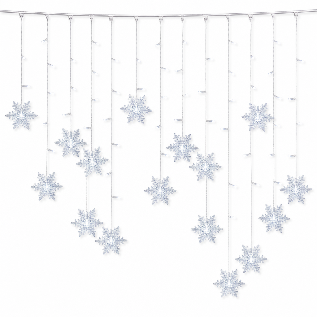 ❄️ 50% OFF! ✨ LED Snowflake Curtain Lights – Waterproof & festive décor ✨