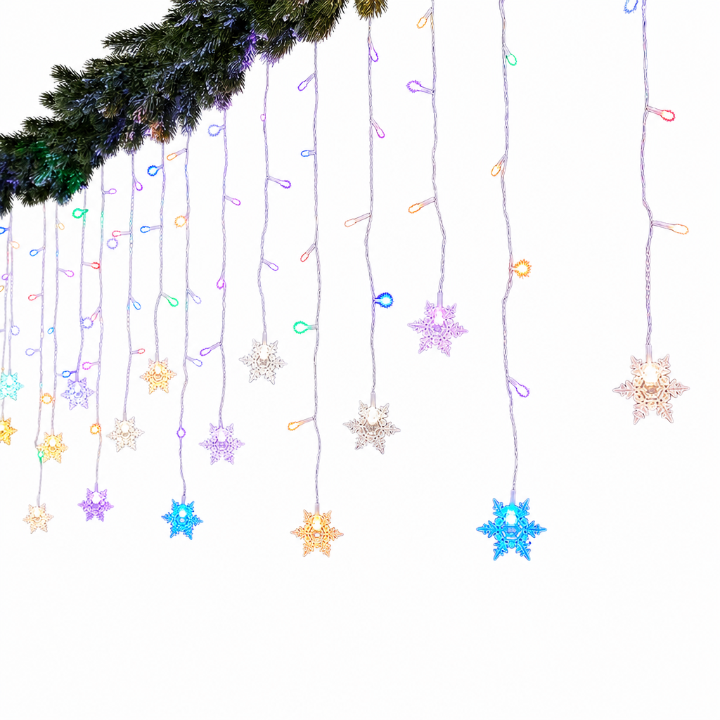 ❄️ 50% OFF! ✨ LED Snowflake Curtain Lights – Waterproof & festive décor ✨