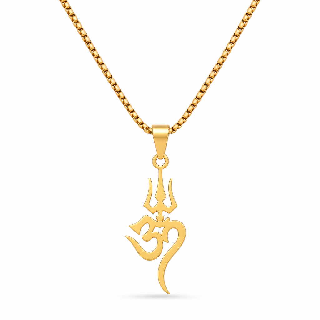 🔥50% OFF!!📢🔱 Stainless Steel Shiva Trishula Om Symbol Amulet – A Meaningful Hindu-Inspired Jewellery Piece for Everyday Wear & Gifting ✨