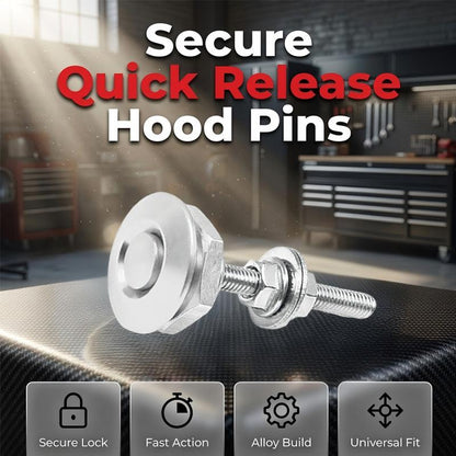 📢📢50%  OFF !! ⏰Universal Quick-Release Hood Pins – Secure, Easy-Install Car Bonnet Latch Kit