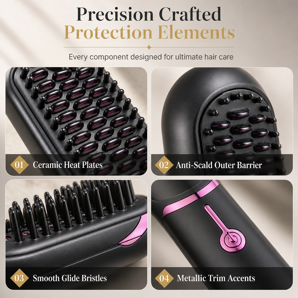 📢📢 50% OFF💇Portable 2-in-1 Cordless Hair Straightener & Curler Brush – USB Rechargeable for Smooth, Voluminous Styles