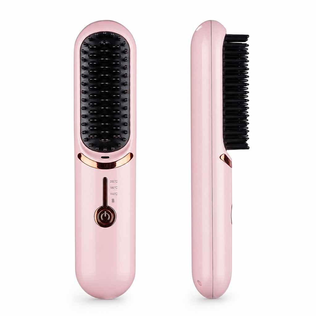 📢📢 50% OFF💇Portable 2-in-1 Cordless Hair Straightener & Curler Brush – USB Rechargeable for Smooth, Voluminous Styles