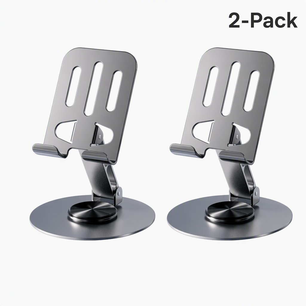 🔥50% OFF!!📢All Metal Desktop Phone and Tablet Stand 360 Degree Rotating Foldable Holder for Live Streaming