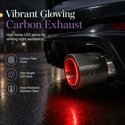 📢📢 50% OFF🔥 LED Car Exhaust Tip – Stainless Steel Build & Bold Red or Blue Glow for Sporty Styling