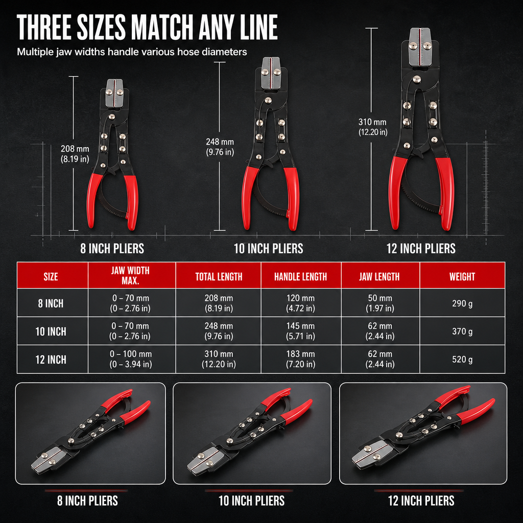 🎉 50% OFF! 🛠️ Automotive Hose Pinch-Off Pliers – Hands-Free Clamping for Coolant Lines & Water Hose Repairs, 3 Sizes ✨