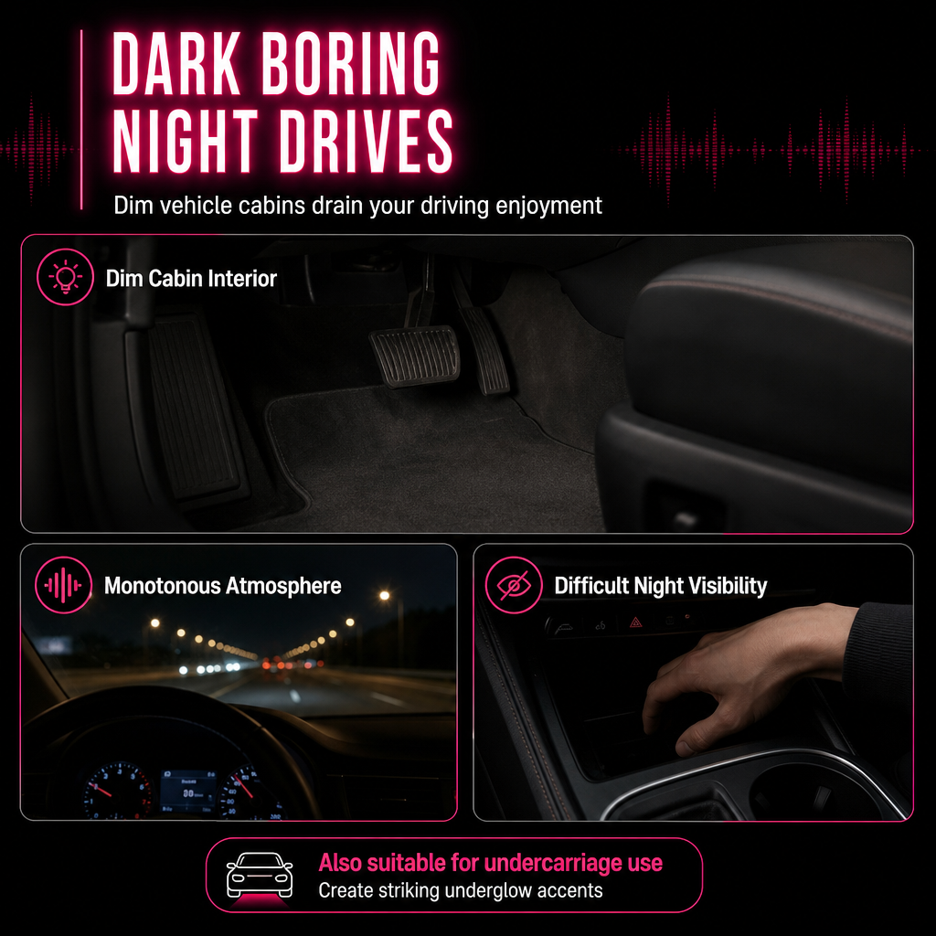 📢📢50% OFF !! ⏰Sound Activated 12 LED Car Interior Ambient Light RGB Multicolor Footwell Decorative Lamp