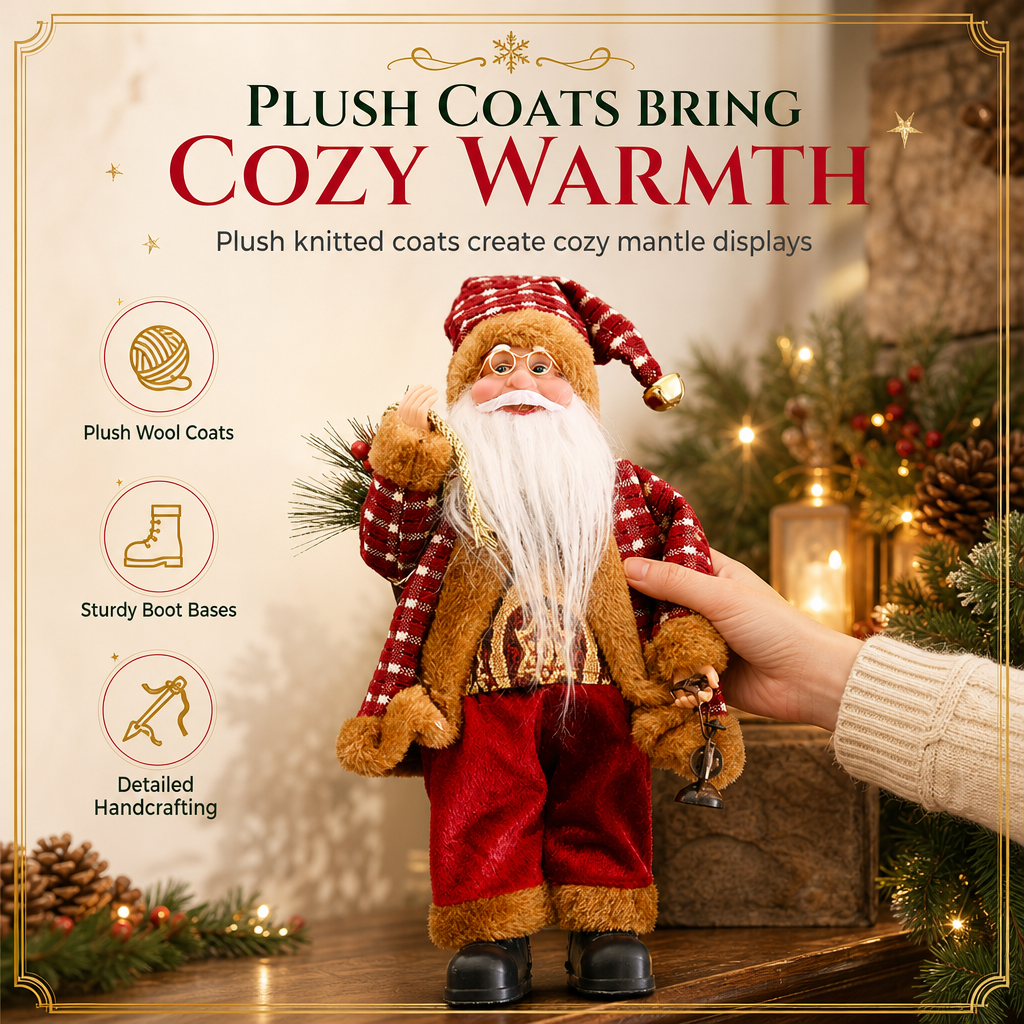 📢📢 50% OFF🎅 Decorative Santa Claus Doll – Cozy Knit Details & Plush Trim for Festive Home Décor