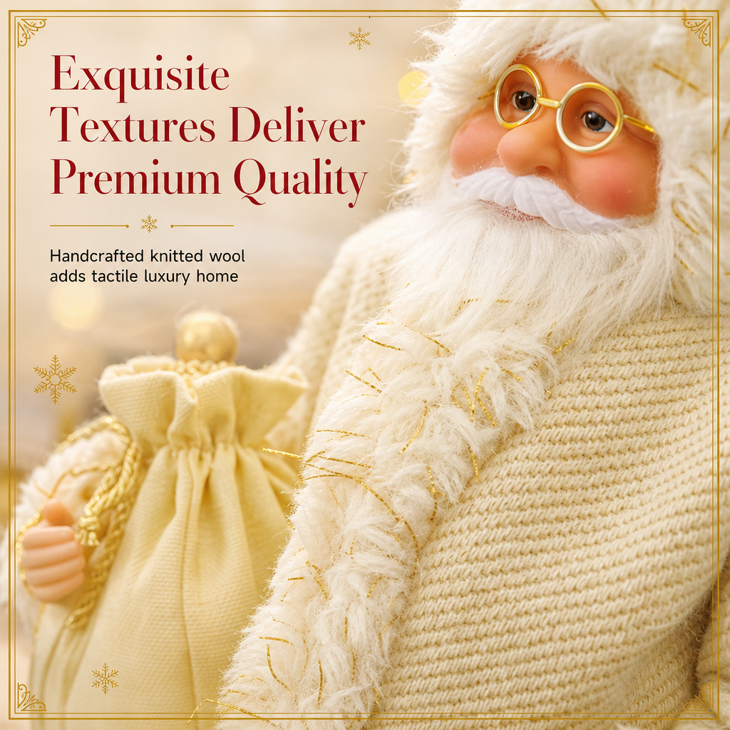 📢📢 50% OFF🎅 Decorative Santa Claus Doll – Cozy Knit Details & Plush Trim for Festive Home Décor
