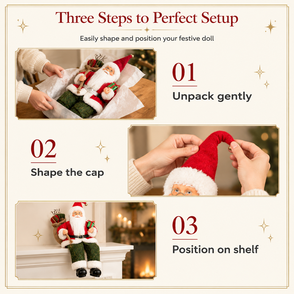 📢📢 50% OFF🎅 Decorative Santa Claus Doll – Cozy Knit Details & Plush Trim for Festive Home Décor