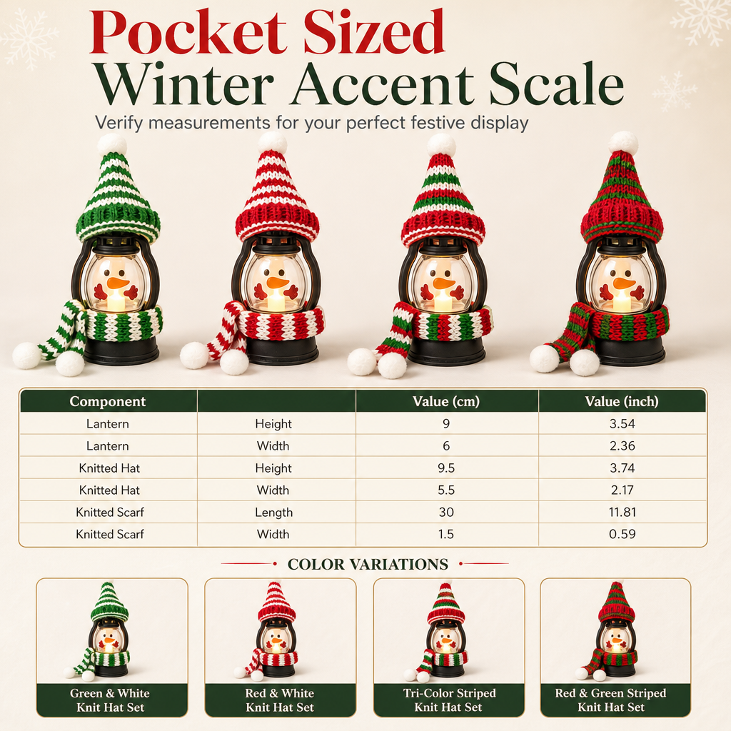🏆Christmas Specials🎄Mini Christmas Snowman Lantern Portable Night Light with Hat and Scarf for
