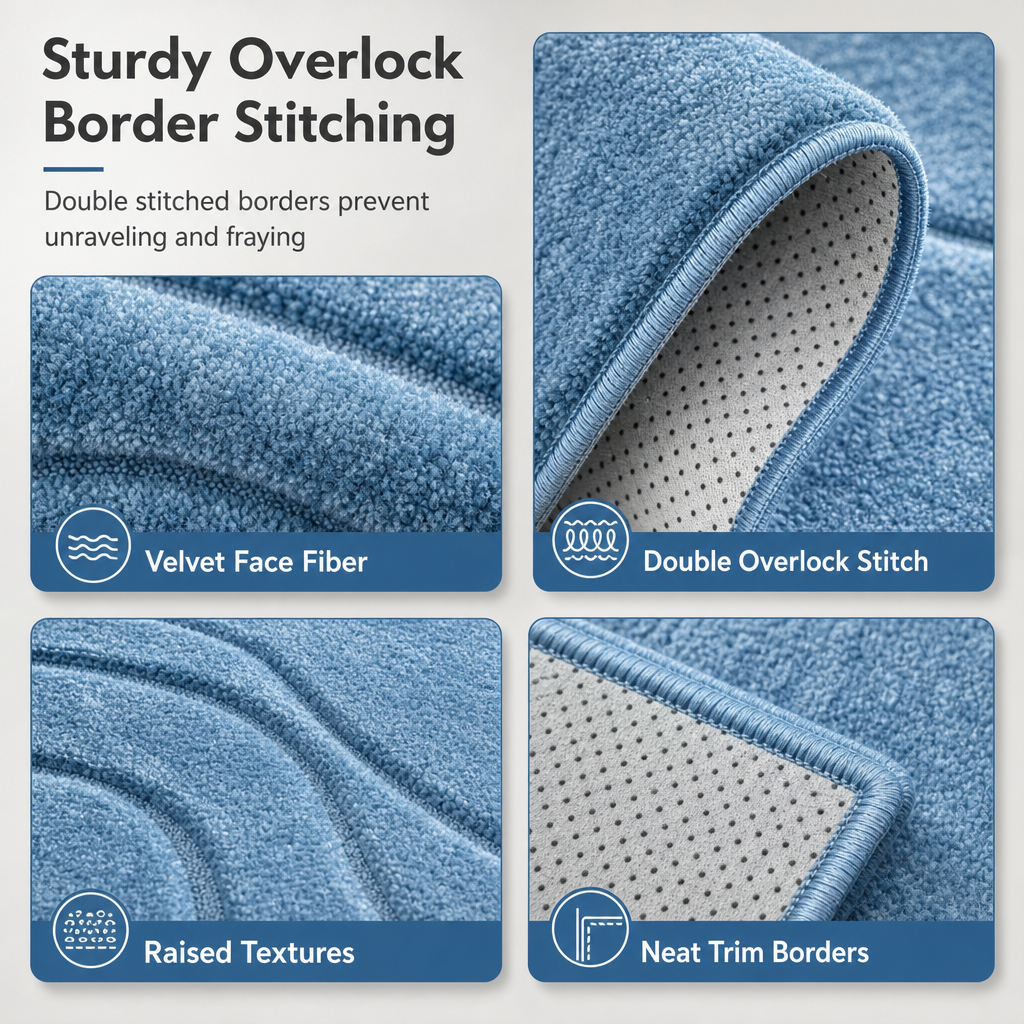 📢📢50% OFF!!⏰5 Piece Crystal Velvet Bathroom Rug Set Non Slip Water Absorbent Easy to Clean Toilet Floor Mats