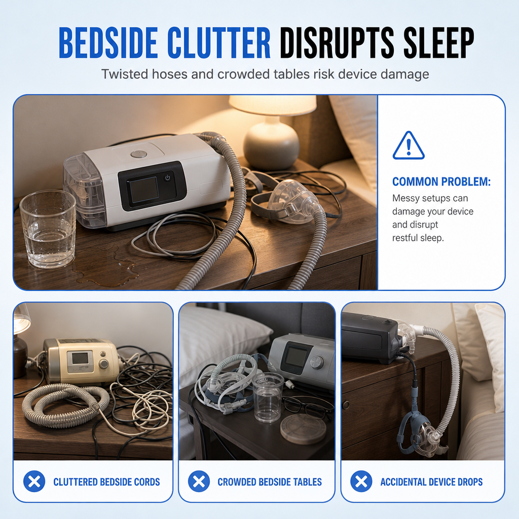 ⏳🔥LIMITED-TIME 50% OFF! ⏰Wall-Mount CPAP Organizer with Hose Elevator Hook | Wrought-Iron Single Two-Tier Bracket, Pre-Drilled🛏️💤
