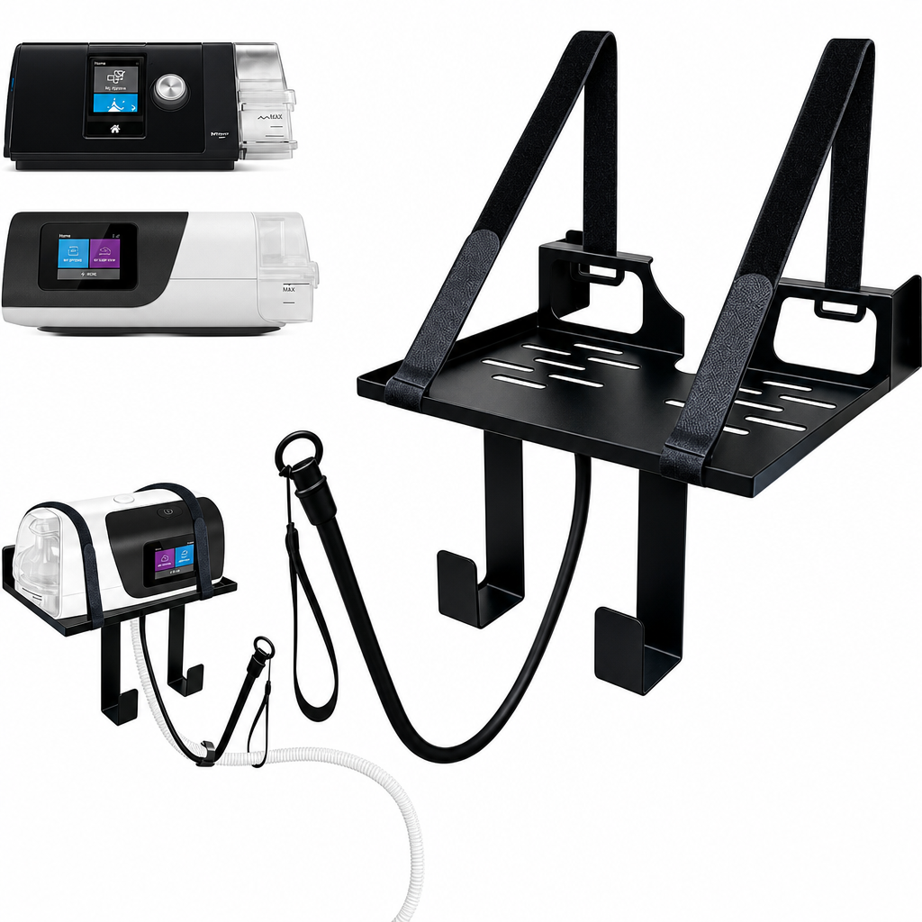 ⏳🔥LIMITED-TIME 50% OFF! ⏰Wall-Mount CPAP Organizer with Hose Elevator Hook | Wrought-Iron Single Two-Tier Bracket, Pre-Drilled🛏️💤