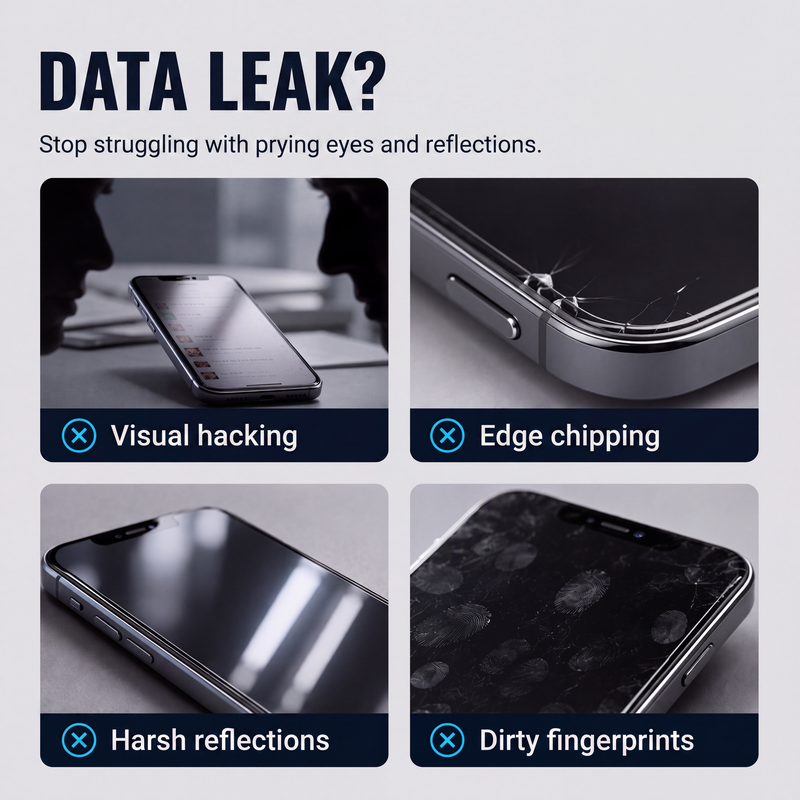 🛡️50% OFF NOW! Privacy Screen Protector for iPhone, 9H Tempered Glass, 30° Anti-Spy, 9D Full Coverage, Auto Dust Removal, Bubble-Free Install