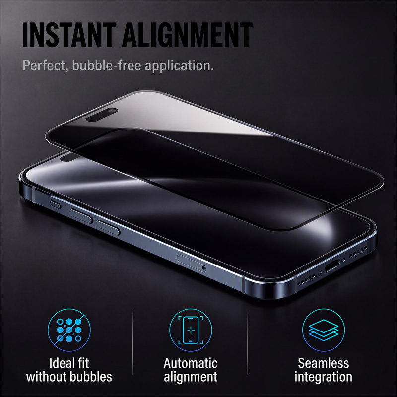 🛡️50% OFF NOW! Privacy Screen Protector for iPhone, 9H Tempered Glass, 30° Anti-Spy, 9D Full Coverage, Auto Dust Removal, Bubble-Free Install