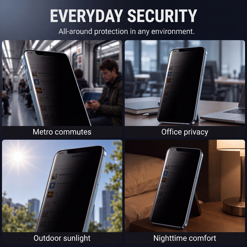 🛡️50% OFF NOW! Privacy Screen Protector for iPhone, 9H Tempered Glass, 30° Anti-Spy, 9D Full Coverage, Auto Dust Removal, Bubble-Free Install