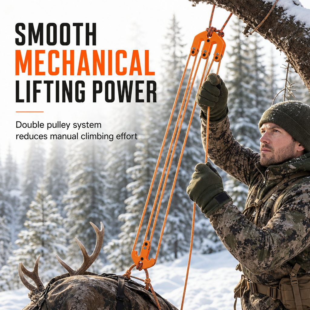 🏋️ 50% OFF! 🎯 Hoist Block & Tackle System – Heavy-duty lifting for hunting gear ✨
