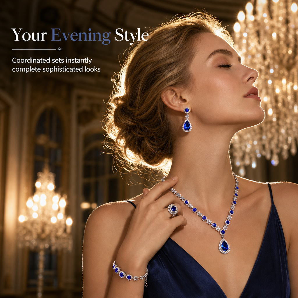 💎 Teardrop Crystal Jewelry Set – Radiant, Skin-Safe & Effortless ✨
