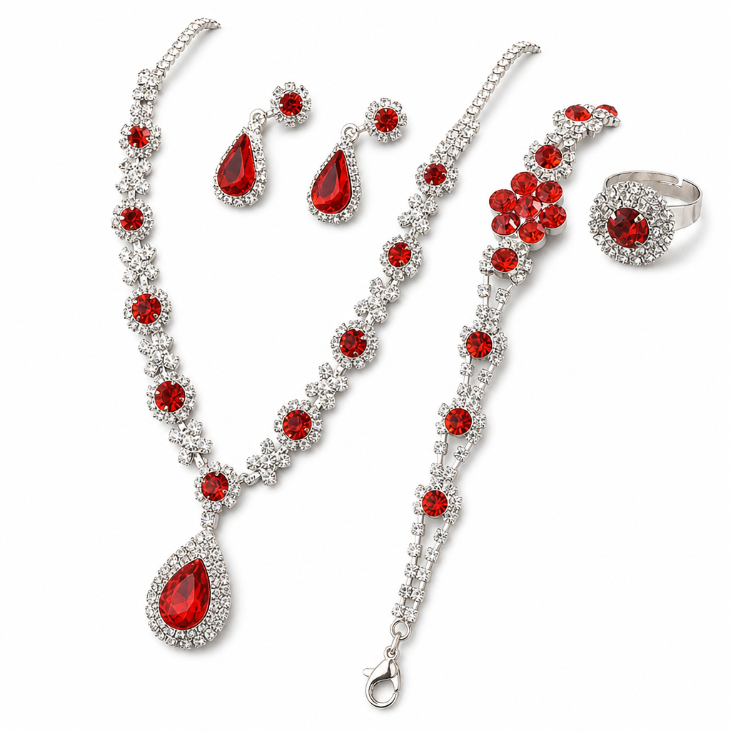 💎 Teardrop Crystal Jewelry Set – Radiant, Skin-Safe & Effortless ✨