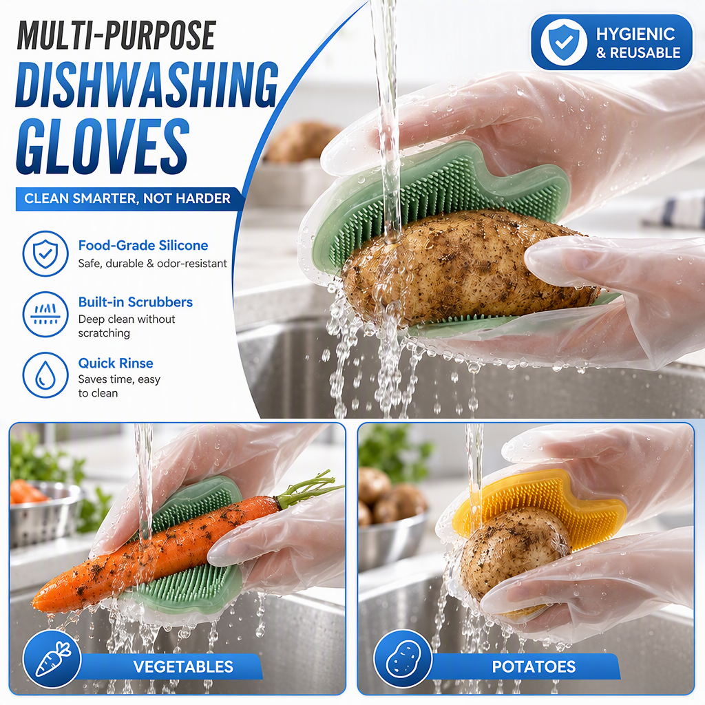 🧼Multifunctional Waterproof Kitchen Dishwashing and Household Cleaning Gloves