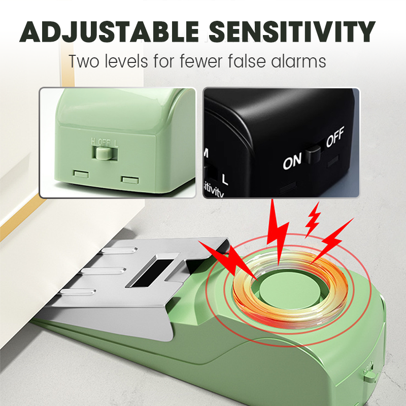 ⏳🔥LIMITED-TIME 50% OFF! ⏰Portable door stop alarm with siren, travel safety door blocker for hotel & home🚪🛡️