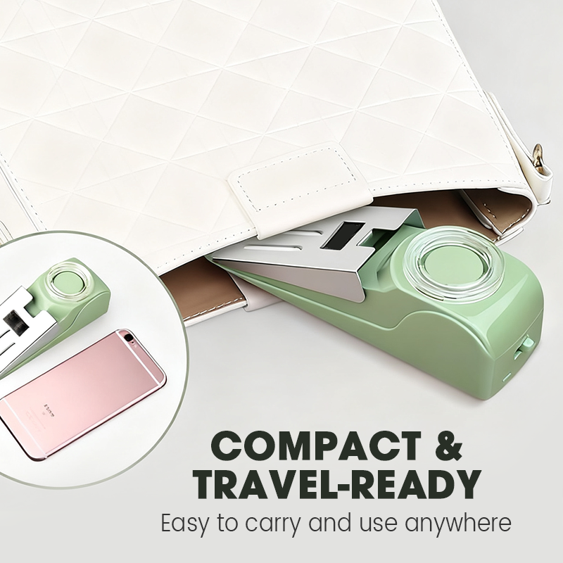 ⏳🔥LIMITED-TIME 50% OFF! ⏰Portable door stop alarm with siren, travel safety door blocker for hotel & home🚪🛡️