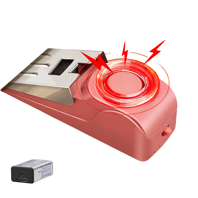⏳🔥LIMITED-TIME 50% OFF! ⏰Portable door stop alarm with siren, travel safety door blocker for hotel & home🚪🛡️