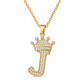 📢📢50% OFF !! ⏰Fashion 14K Gold Plated Rhinestone Crown Initial Letter