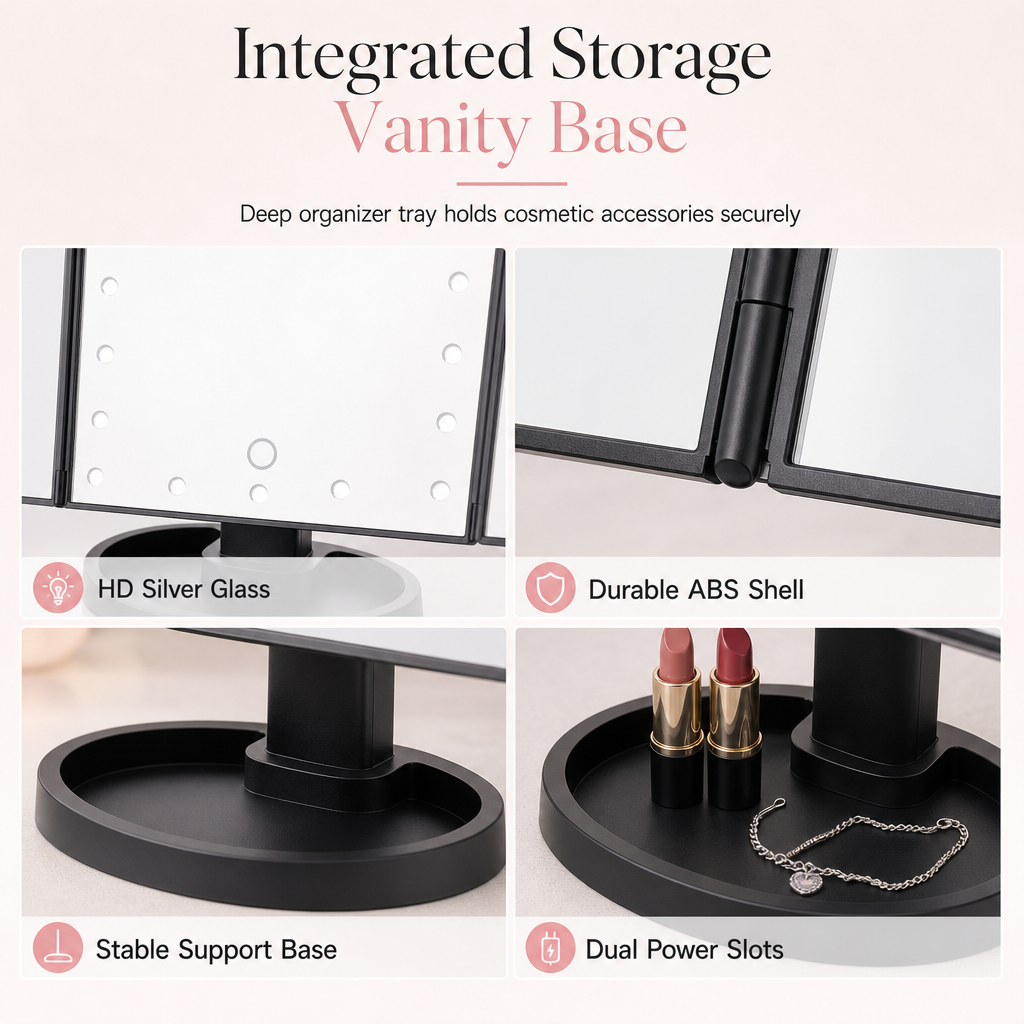 📢📢50% OFF !! ⏰Tri-Fold LED Vanity Mirror
